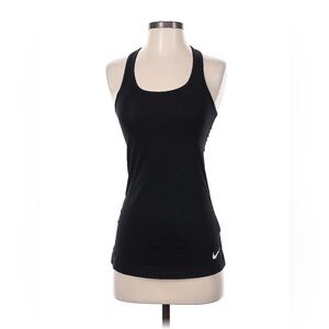 Nike Dri Fit Mesh Panel Racerback Running Athletic Fitted Tank Top Black XS